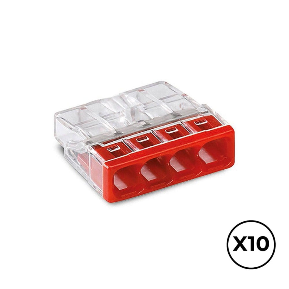 Schnellverbinder Wago 2,5 mm 4 Verbindungen (10 Stück)