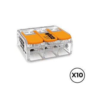 Schnellverbinder Wago 22,9 x 21,1 x 10,1 mm 450 V 3 conexiones 6 mm (10 Stück)