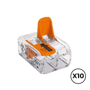 Quick connector Wago 13,2 x 18,6 x 8,4 mm 4 mm 450 V Connections x 2 (10 Units)