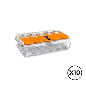 Quick connector Wago 30 x 18,6 x 8,4 mm 4 mm 450 V 5 Connections (10 Units)