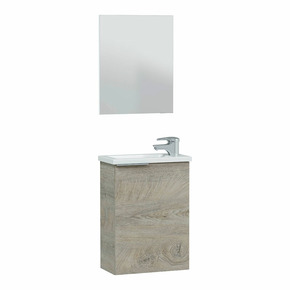 Shelf with hanger and mirror Forés Brown