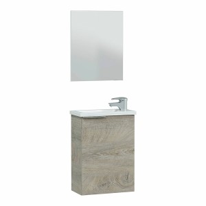 Étagère avec accroches et miroir Forés Marron