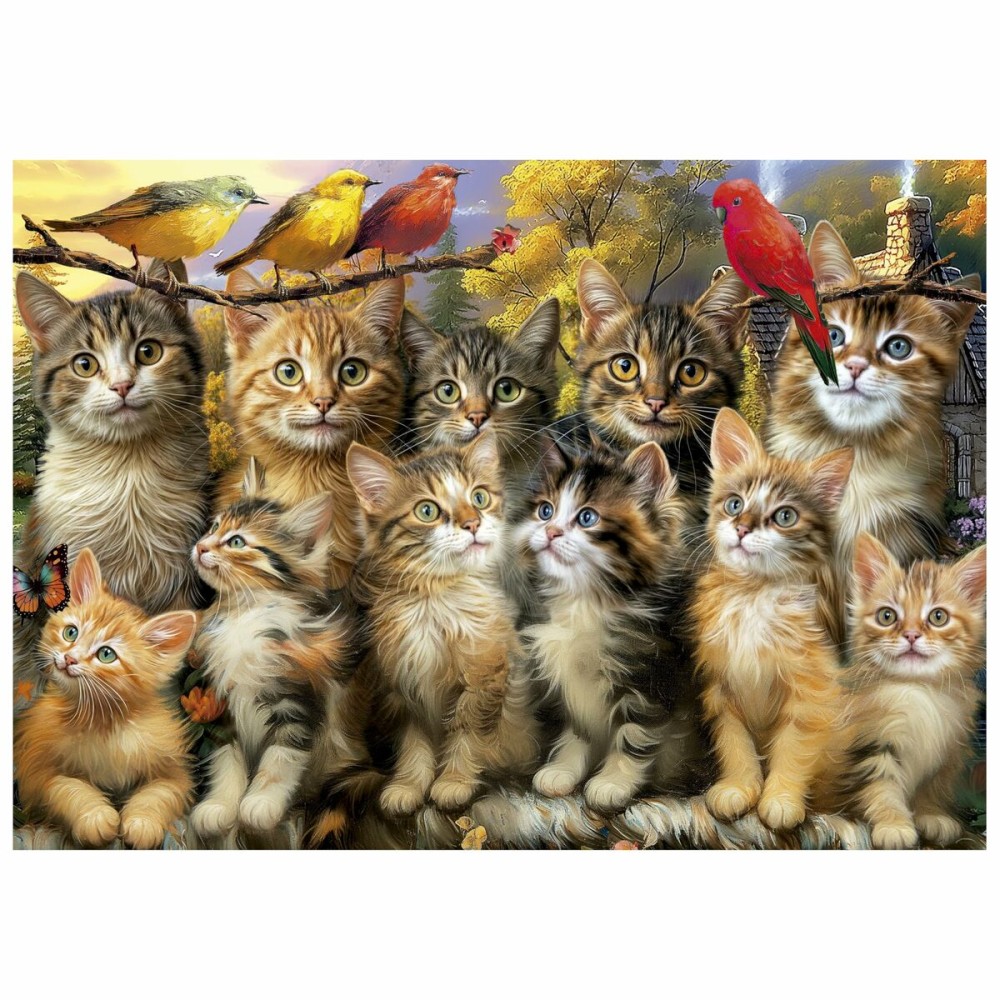 Puzzle Educa Gatitos y Pájaros 500 Pieces