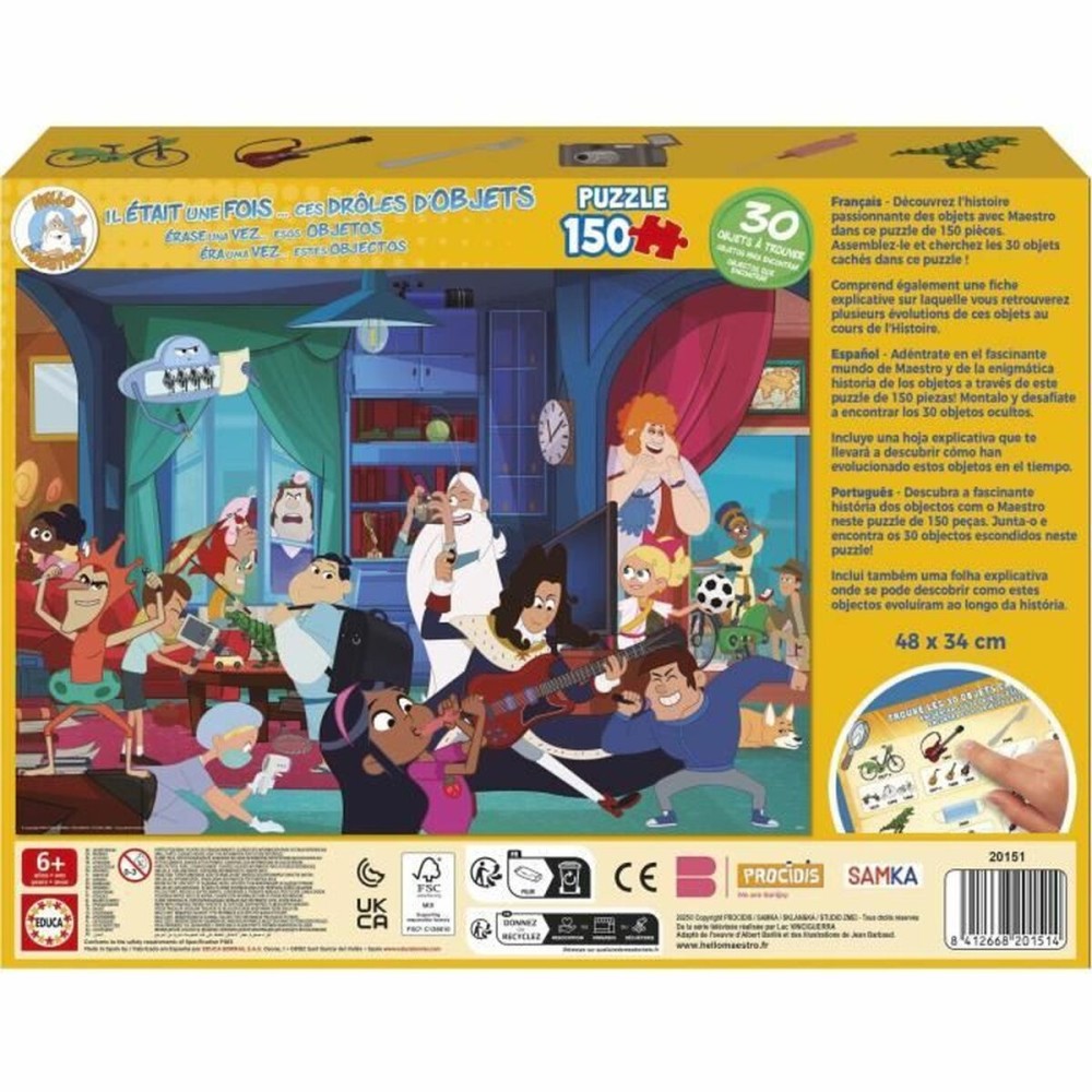 Puzzle Educa Érase una vez... Estos divertidos objetos 150 Stücke
