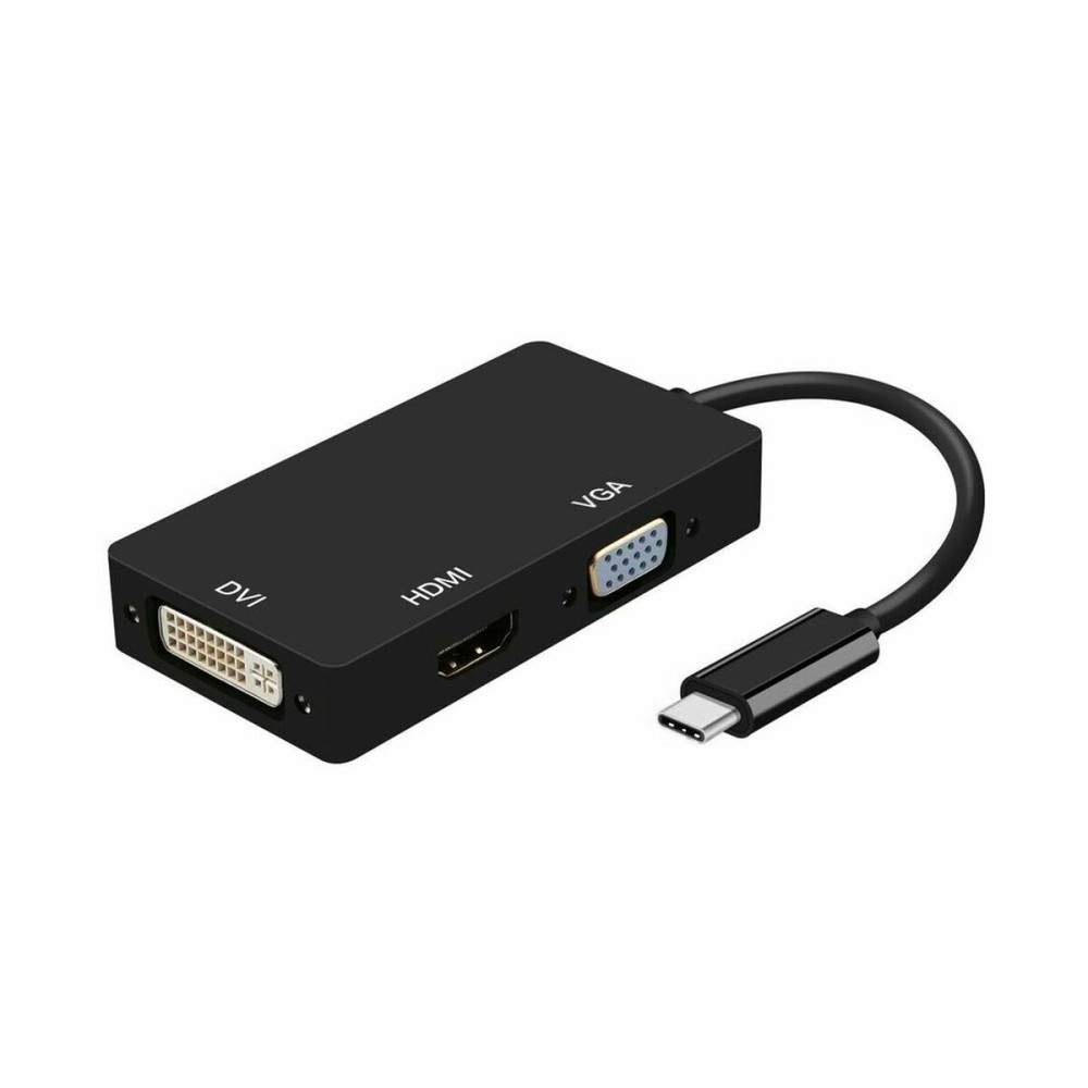 USB-C to VGA/HDMI/DVI Adapter Aisens A109-0343 HDMI USB VGA USB 3.2 Black 15 cm