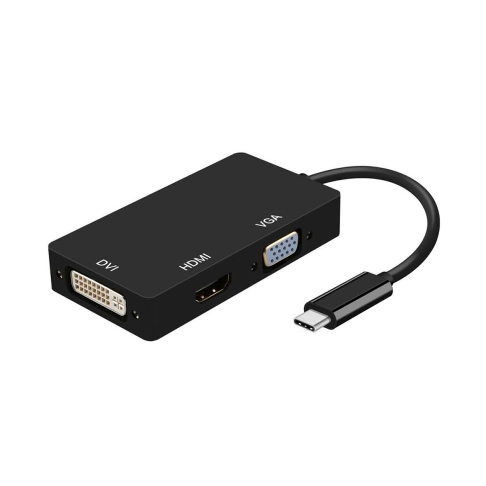 USB-C to VGA/HDMI/DVI Adapter Aisens A109-0343 HDMI USB VGA USB 3.2 Black 15 cm