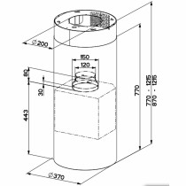 Konventioneller Rauchfang Mepamsa CYLINDRA ISLA PRO 750 m3/h Weiß (37 cm)
