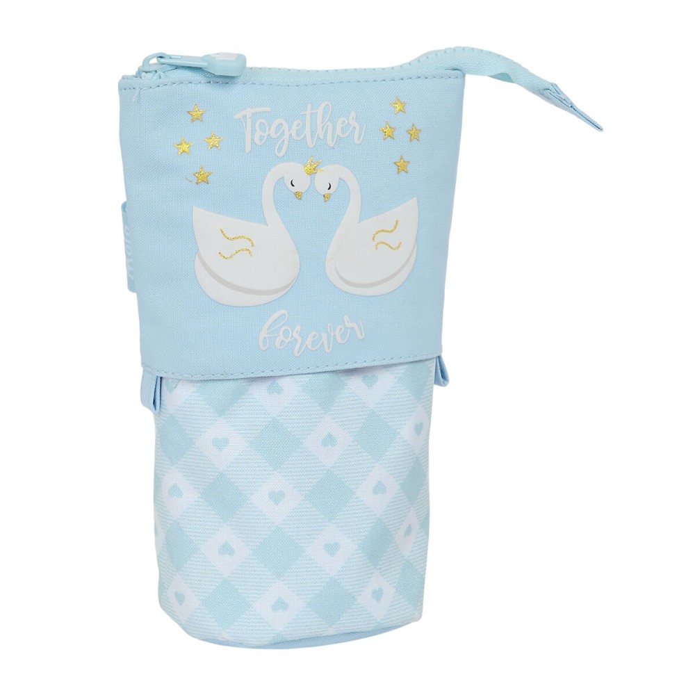 Pencil Holder Case Glow Lab Cisnes Light Blue 8 x 19 x 6 cm