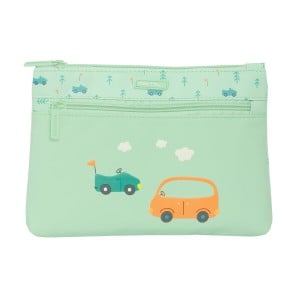 Trousse d'écolier Safta Coches Voitures Vert 23 x 16 x 3 cm