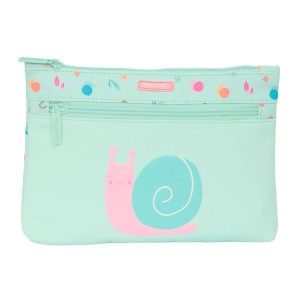 School Case Safta Caracol Snail Turquoise 23 x 16 x 3 cm