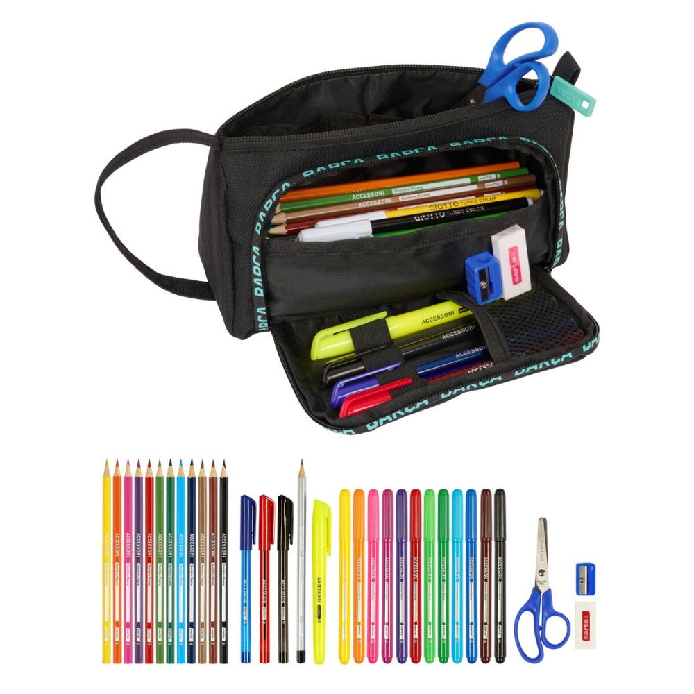 Trousse Scolaire avec Accessoires F.C. Barcelona Noir 20 x 11 x 8.5 cm (32 Pièces)