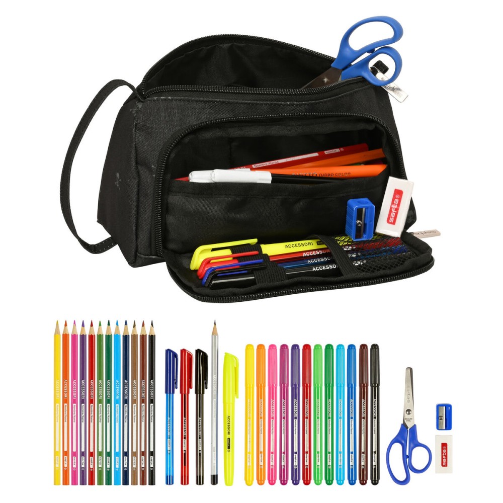 Trousse Scolaire avec Accessoires Safta California Noir 20 x 11 x 8.5 cm (32 Pièces)