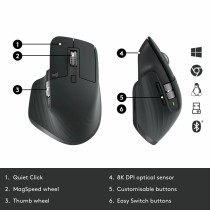 Souris sans-fil Logitech 910-006582 Gris 8000 dpi