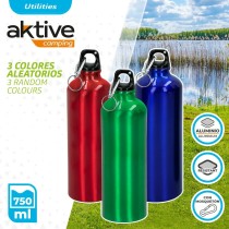 Bouteille d'eau Aktive 750 ml Mousqueton Aluminium 7 x 25 x 7 cm (24 Unités)