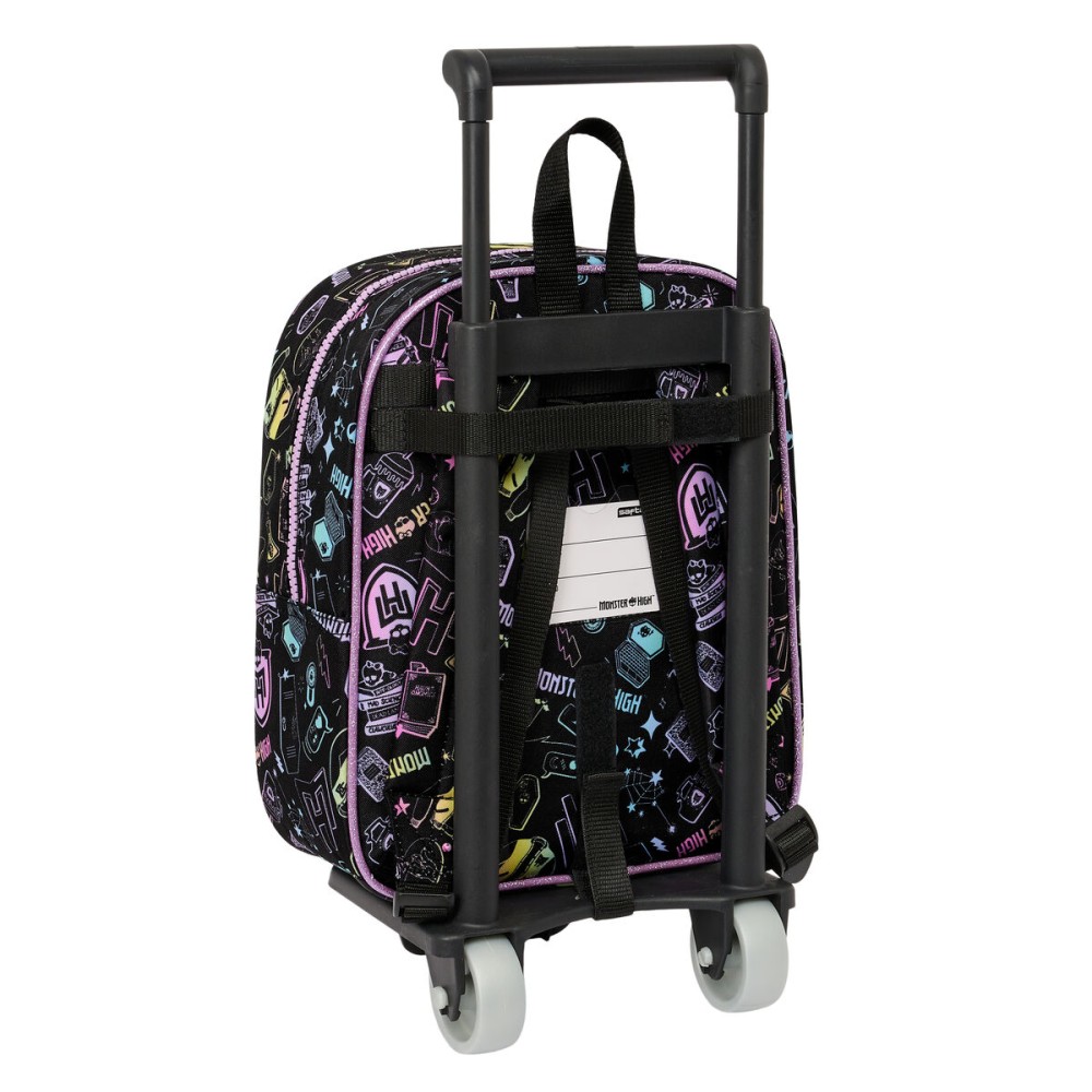 School Rucksack with Wheels Monster High Black 22 x 27 x 10 cm