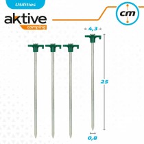 Camping peg Aktive 25 cm 4 Pieces Ø 8 mm (24 Units)