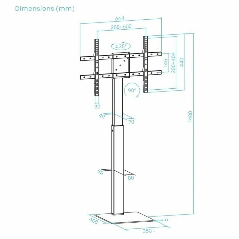 Support de TV TooQ FS2286M-B 70" 40 kg