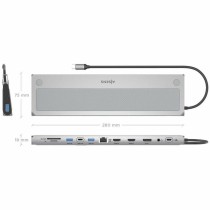 Hub USB Aisens ASUC-12P020-GR Grau 100 W 50 W