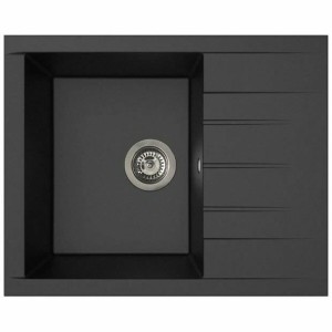 Sink with One Basin and Drainer Stradour 1C XS Black