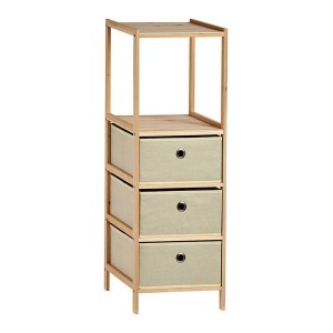 Regal Kipit Beige Holz Stoff 26 x 89 x 32 cm