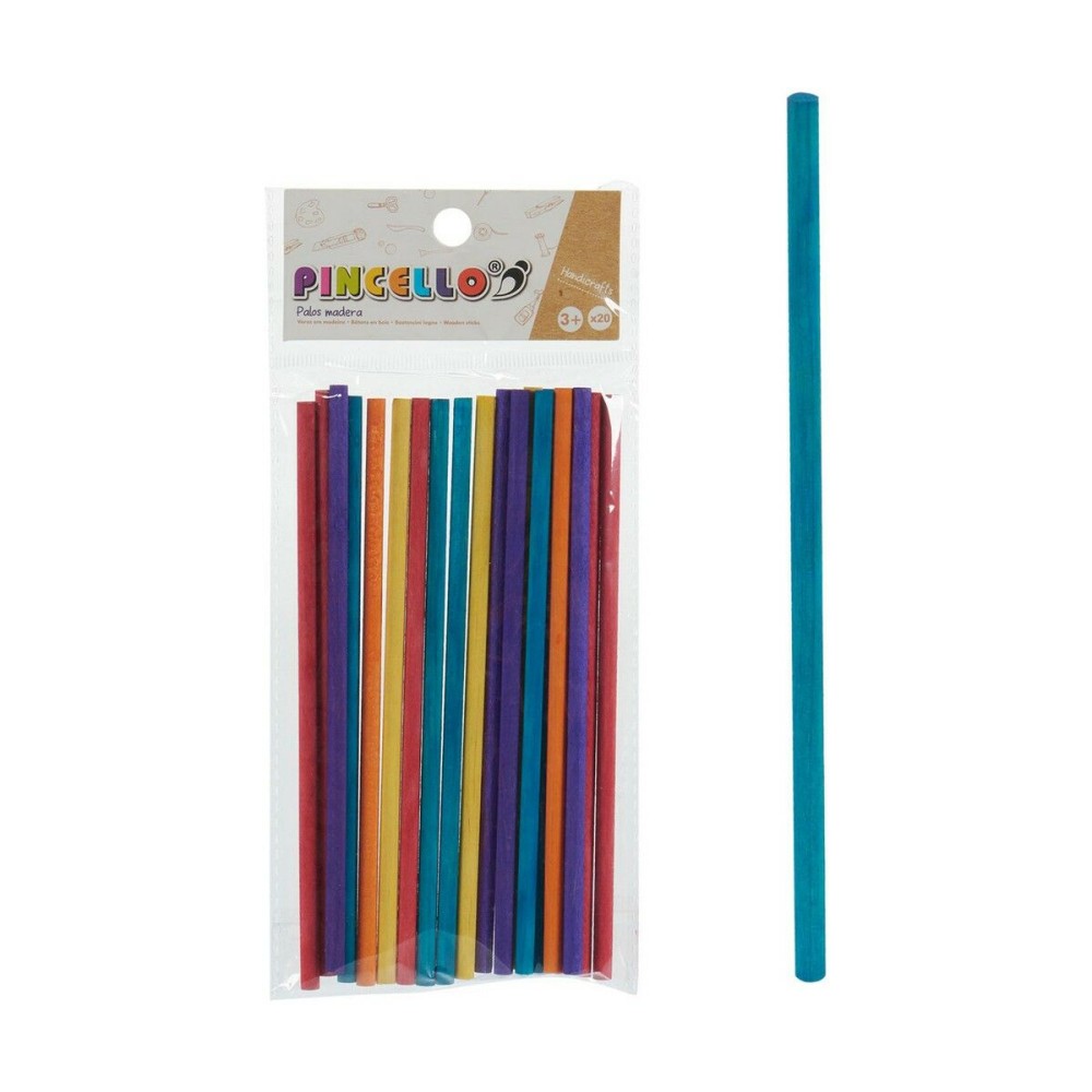 Bâtonnets Pincello Multicouleur Bois Travaux manuels (12 Unités)