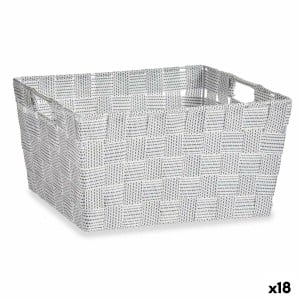 Multi-purpose basket Kipit White Polyester Cloth Braiding (18 Units)