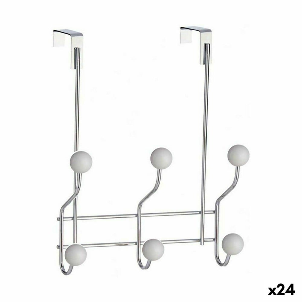 Porte-manteaux pour portes Berilo Blanc Métal Plastique 10 x 22 x 26 cm 22,5 x 25 x 9 cm (24 Unités)