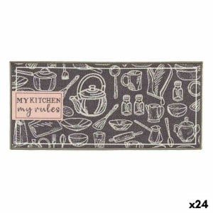 Carpet Kinvara My Kitchen Grey 40 x 90 cm 40 x 0,05 x 90 cm Multi-use (24 Units)