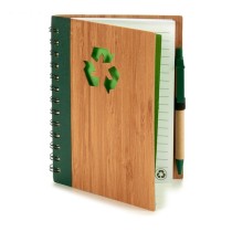 Spiral Notebook with Pen Pincello 1 x 18 x 14 cm Bamboo (12 Units)