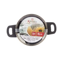 Kasserolle mit Glasabdeckung Kinvara 16689B 16689B Durchsichtig Silberfarben 1,8 L 28 x 9 x 18 cm (6 Stück)