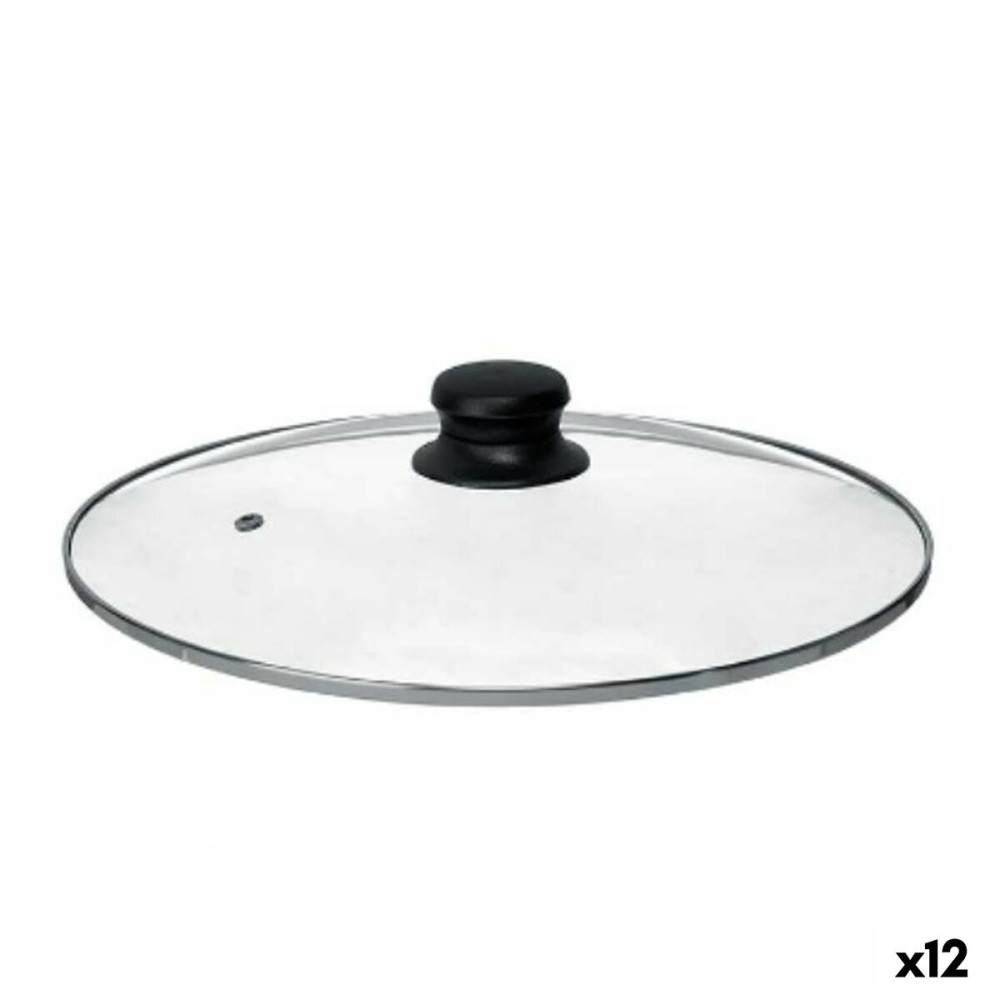 Couvercle pour marmite Kinvara CN-SW1304-28CM CN-SW1304-28CM Transparent Argenté Argent Métal verre Acier inoxydable Verre Acier