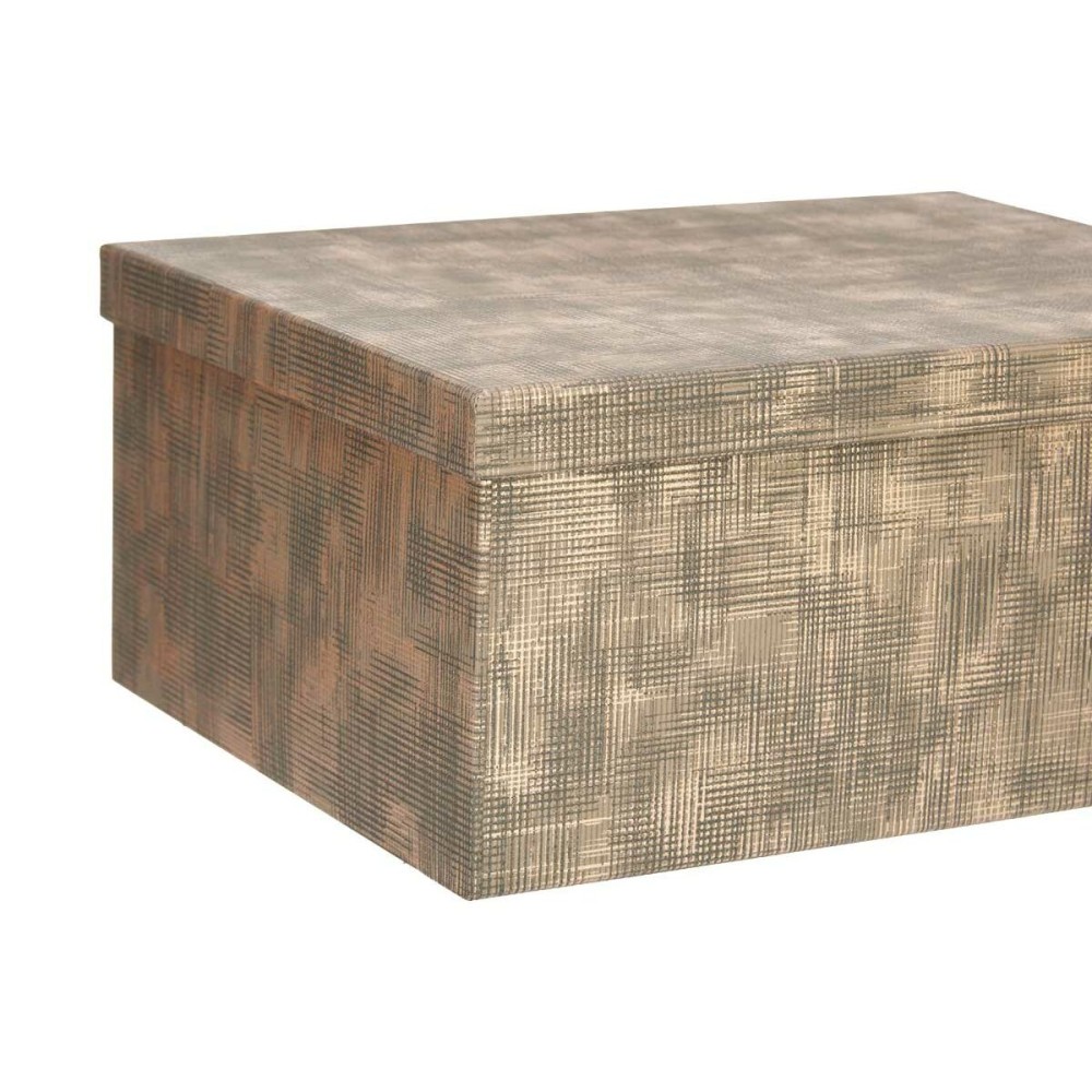 Set of Stackable Organising Boxes Pincello Black Cardboard Stripes (2 Units)