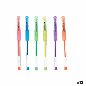 Set of Biros Pincello Yellow Blue Green Multicolour Orange Pink Violet (12 Units)