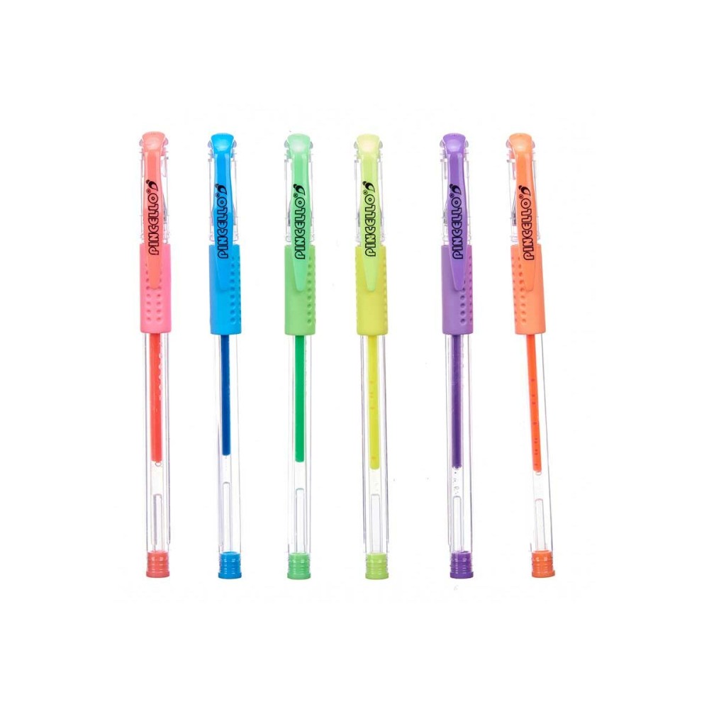 Ensemble de Stylos Pincello Jaune Bleu Vert Multicouleur Orange Rose Violet (12 Unités)
