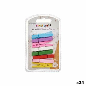 Klammern Pincello Bunt Holz groß (24 Stück)
