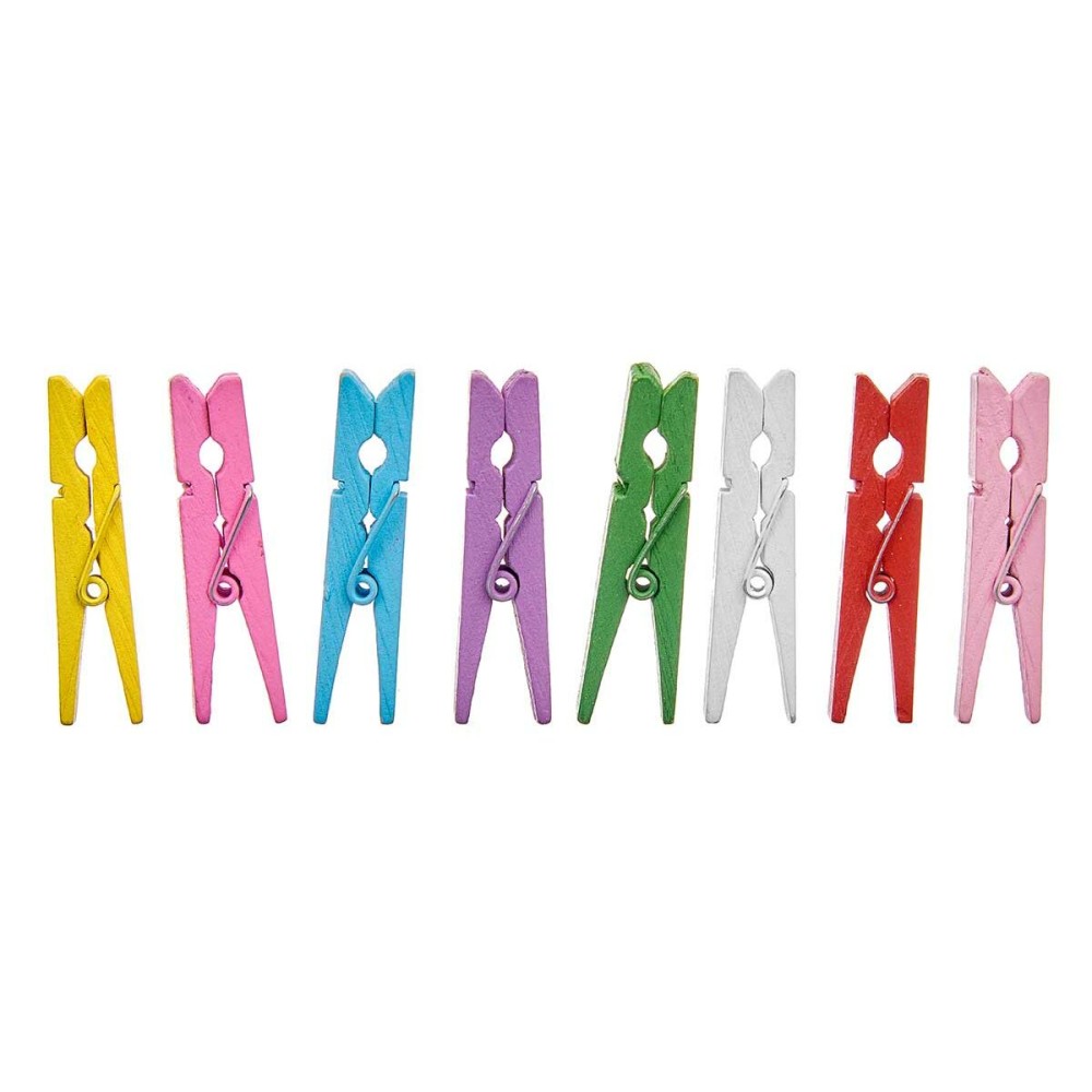 Pinces de serrage Pincello Multicouleur Bois Grand (24 Unités)