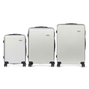 Set of suitcases Light grey Stripes 3 Pieces