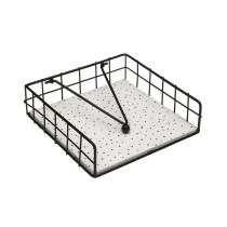 Porte-serviettes Versa SPECKLE Acier Bois MDF 18 x 7 x 18 cm