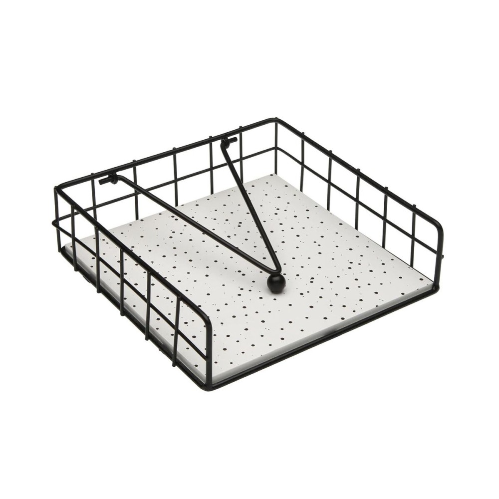 Porte-serviettes Versa SPECKLE Acier Bois MDF 18 x 7 x 18 cm