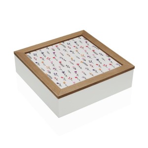 Box-Schmuckkästchen Versa BLUME Holz MDF 24 x 7 x 24 cm