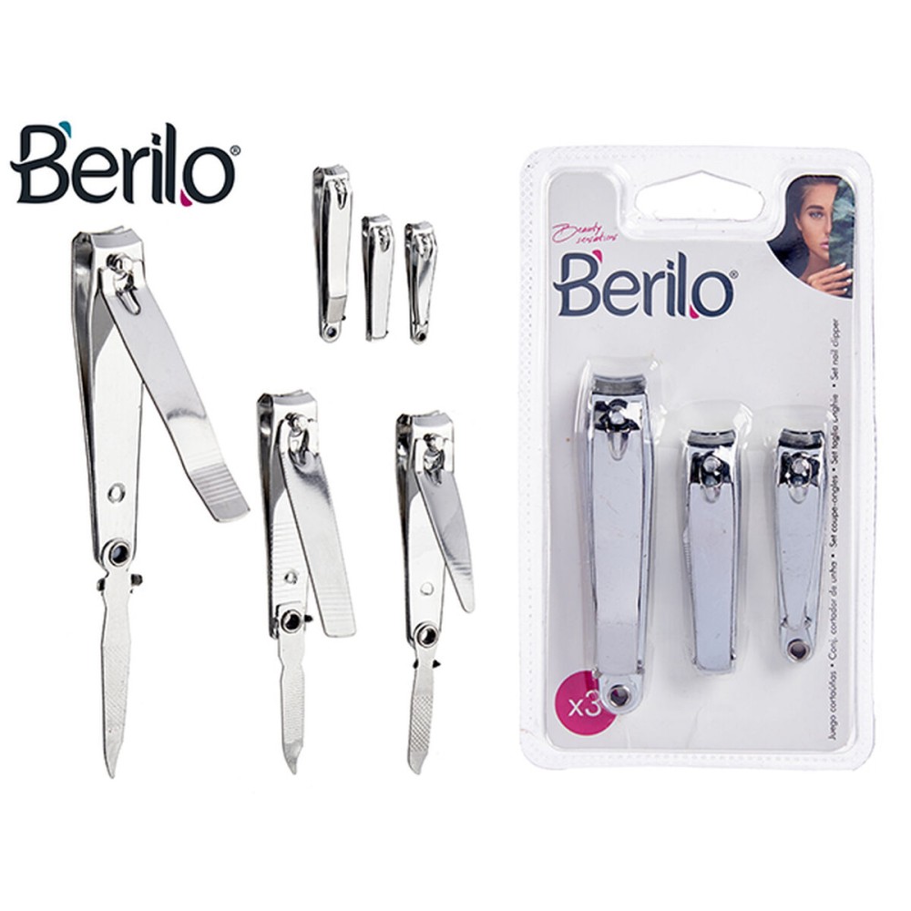 Nagelknipser Berilo Silberfarben Metall (12 Stück)