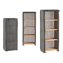 Shelves Kipit Brown Grey Wood Cloth 30 x 113 x 42 cm