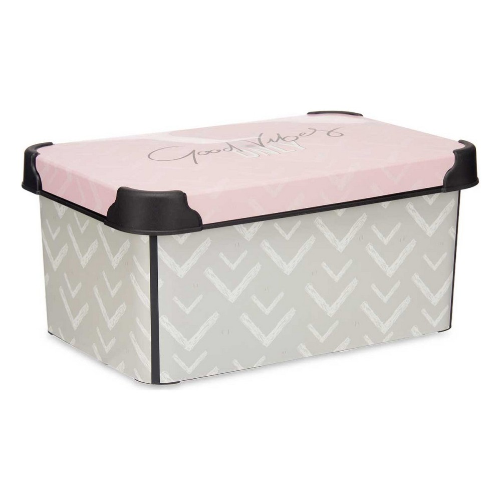 Storage Box Kipit Vibes Pink Plastic Printed 5 L