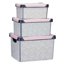 Set of Stackable Organising Boxes Kipit Vibes Plastic Printed
