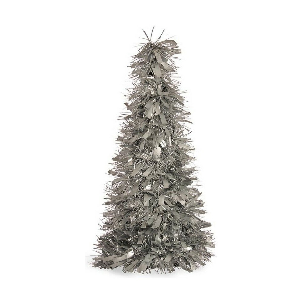 Weihnachtsbaum Krist+ Silberfarben Silber Polypropylen PET Kunststoff Mattierend Lametta 18 x 18 x 45,5 cm 27 x 45,5 x 27 cm