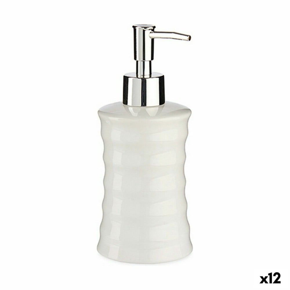 Seifenspender Berilo Weiß Metall aus Keramik Wellen 260 ml (12 Stück)