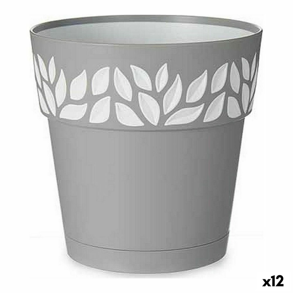 Pot auto-arrosant Stefanplast Blanc Gris Plastique 15 x 15 x 15 cm (12 Unités)