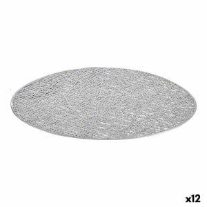 Untersetzer Kinvara Silberfarben Silber Kunststoff 30 % Polyester Ø 38 cm 38 x 0,01 x 38 cm (12 Stück)