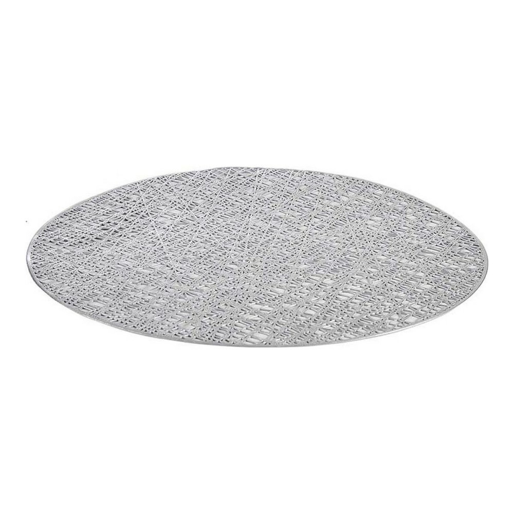 Untersetzer Kinvara Silberfarben Silber Kunststoff 30 % Polyester Ø 38 cm 38 x 0,01 x 38 cm (12 Stück)