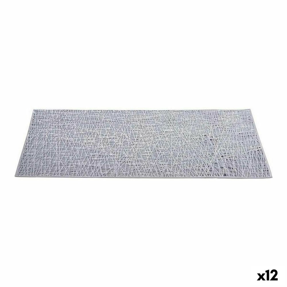 Untersetzer Kinvara Silberfarben Silber Kunststoff 30 % Polyester 45 x 0,01 x 30 cm (12 Stück)